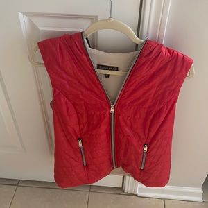 Red quilted fashion vest